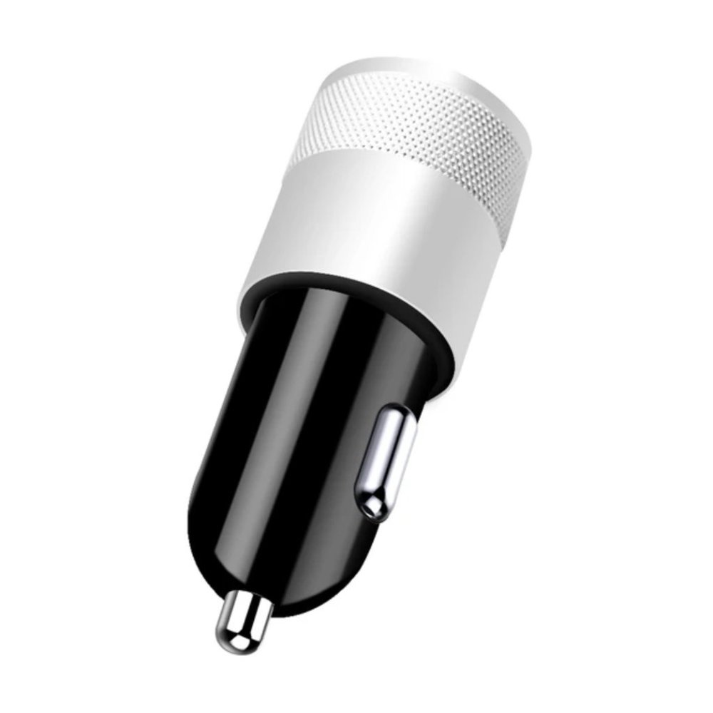 New Blk & Silver 2 Port PD USB-C Fast Charging Car Charger Adapter